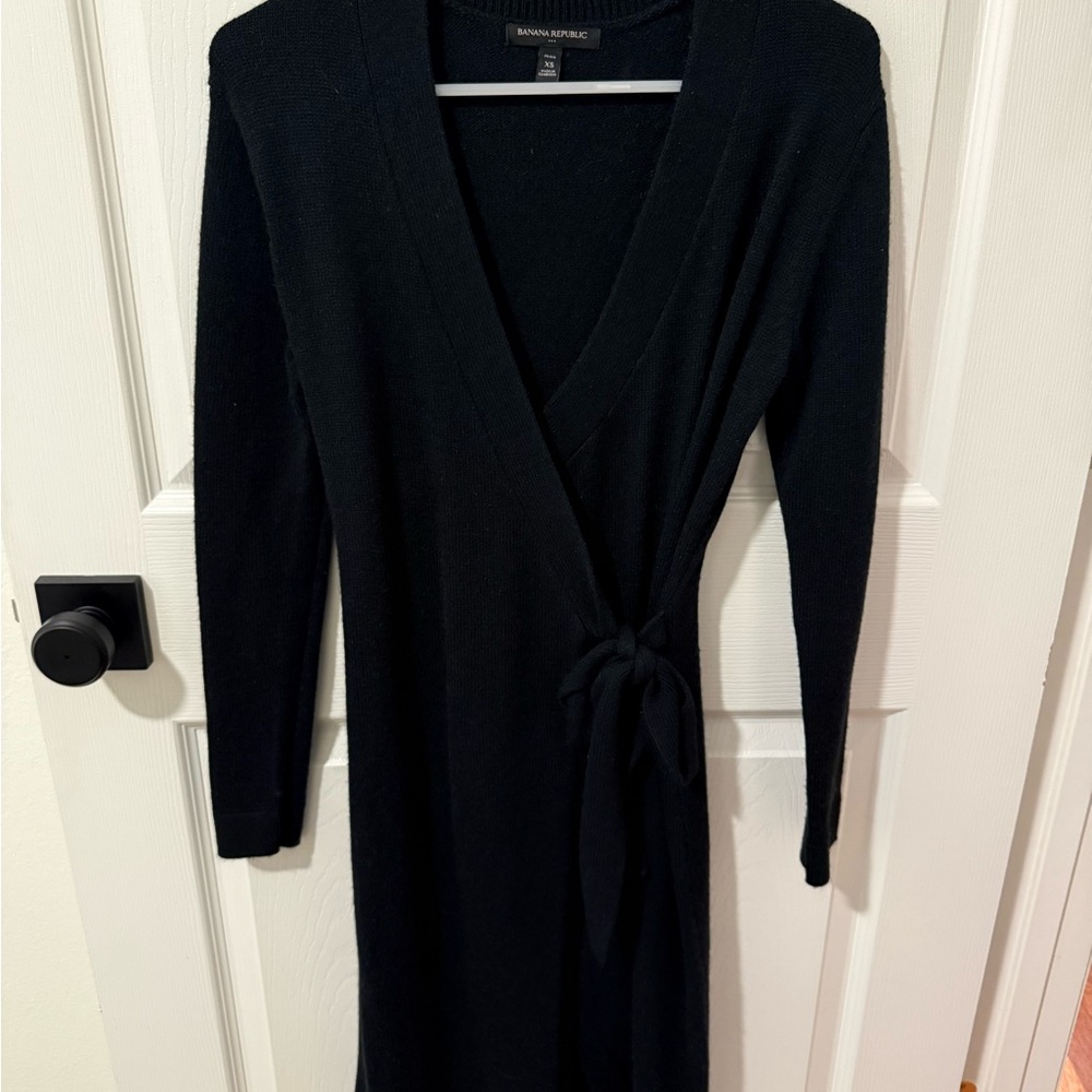 Banana Republic Black Long Sleeve Sweater Dress